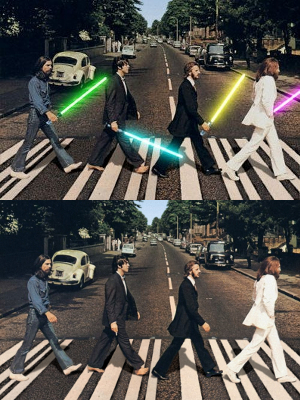 Pochette Abbey Road façon Star Wars